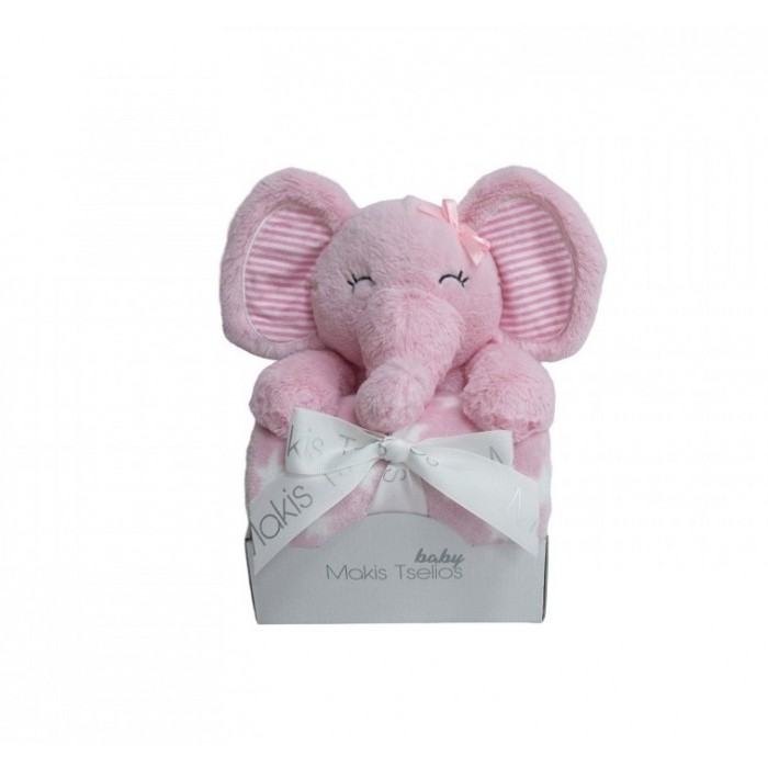 Decorative Doll Blanket Elephant Pink