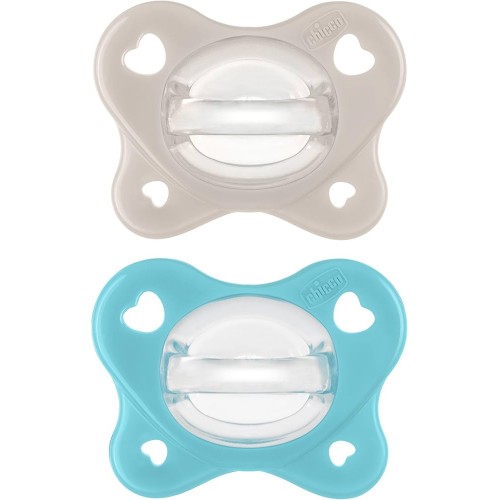 Πιπίλες Chicco όλο σιλικόνη PhysioForma® Dual Soft ΜΠΕΖ/ΓΑΛΑΖΙΟ 6-16m