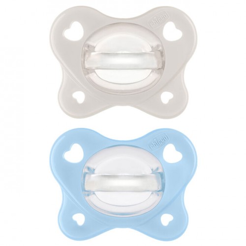 Πιπίλες Chicco όλο σιλικόνη PhysioForma® Dual Soft ΜΠΕΖ/ΣΙΕΛ 2-6m