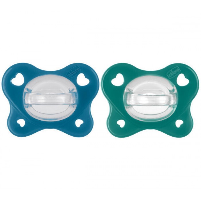 Πιπίλες Chicco όλο σιλικόνη PhysioForma® Dual Soft Σιέλ 16-36