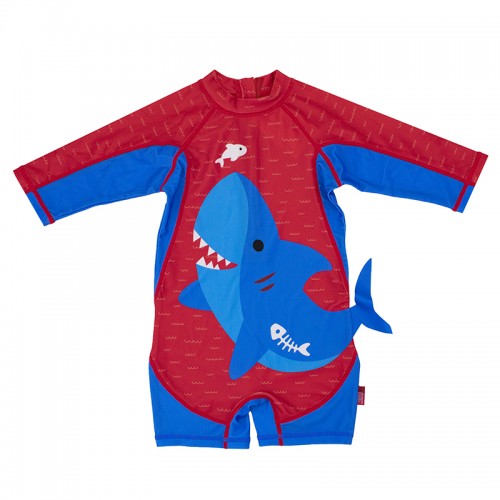 Children's One Piece Swimsuit Blue Shark