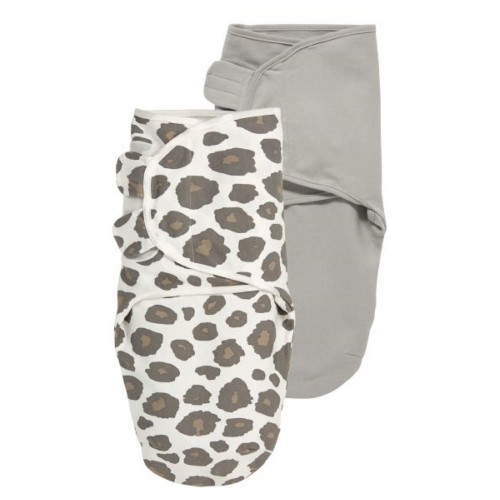 Meyco 2 Pack Swaddle Panther Neutral/Grey 0-3 Months