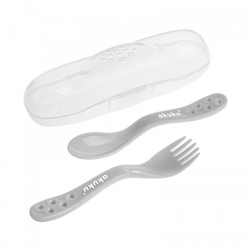 Spoon And Fork Set In Grey Case