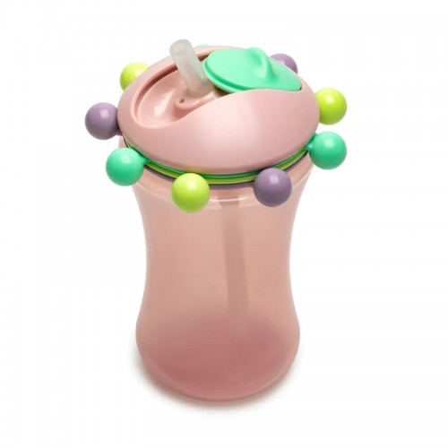 340ml Water Bottle With StrawMelii Abacus Pink