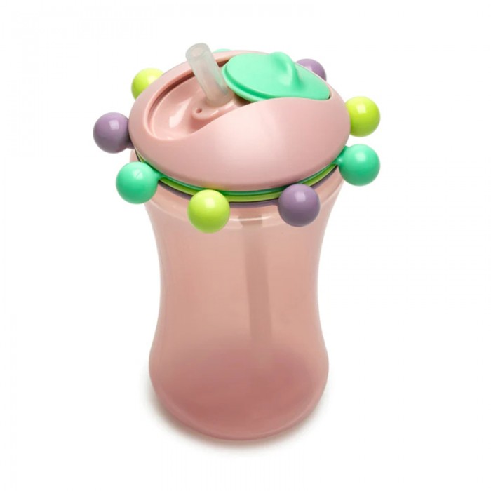 340ml Water Bottle With StrawMelii Abacus Pink