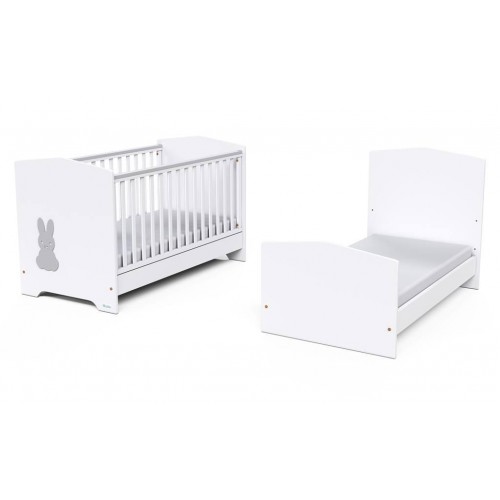 Rabbit Baby Bed Convertible To Pre-Teen White & Cappuccino