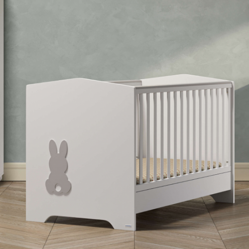 Rabbit Baby Bed Convertible To Pre-Teen White & Cappuccino