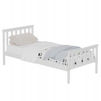 Gimly Bed Solid Pine Wood White