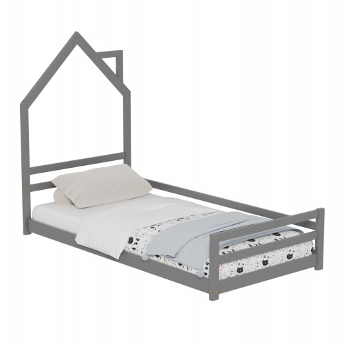 Houser Montessori Children's Bed Pine Wood Grey