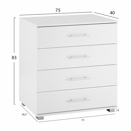 Briana White Melamine Chest of Drawers