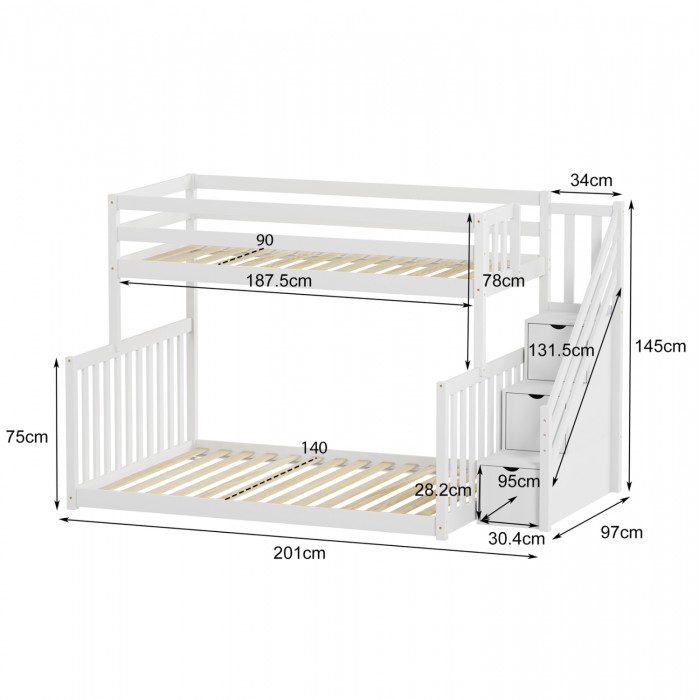 Παιδική Κουκέτα Beamer HM711.03 Λευκό