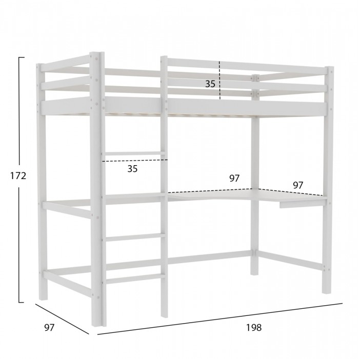Κρεβάτι Κουκέτα Με Γραφείο Akron HM702.03