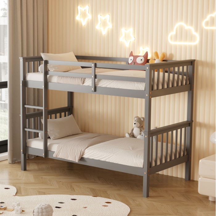 Κρεβάτι Κουκέτα Παιδικό Lantai HM682.05 Γκρι