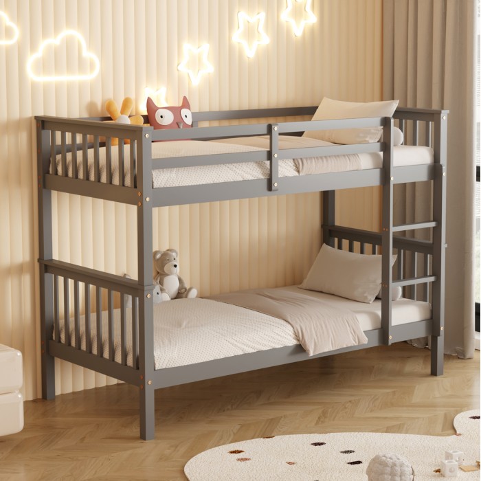 Κρεβάτι Κουκέτα Παιδικό Lantai HM682.05 Γκρι