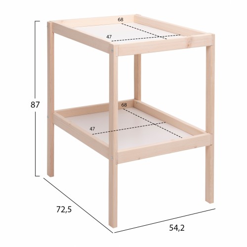 Baby Changing Table Made of Wood & Mdf Natural White