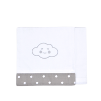 Crib Sheets Cloud 2pc White/Grey