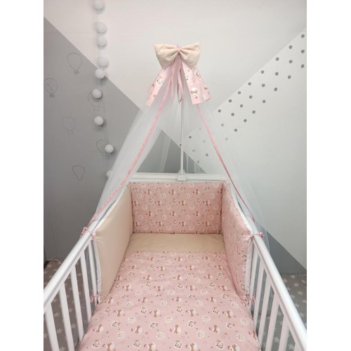 3 Piece Giraffe Printed Dowry Set Pink Background