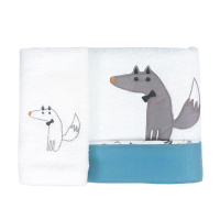 Wolf White Towel Set