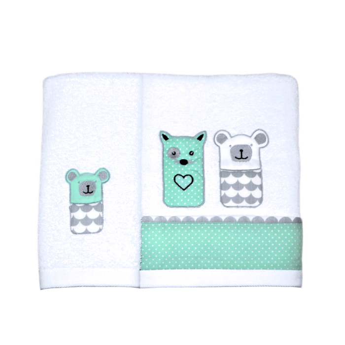 Set of Sugar Family Bright Green Towels