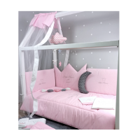 Crib Set 3pcs Princess Pink