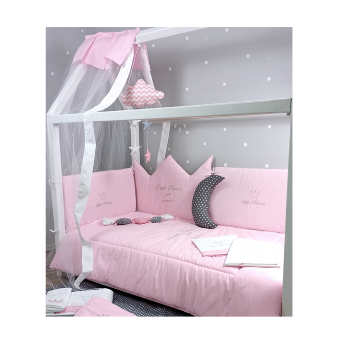 Crib Set 3pcs Princess Pink