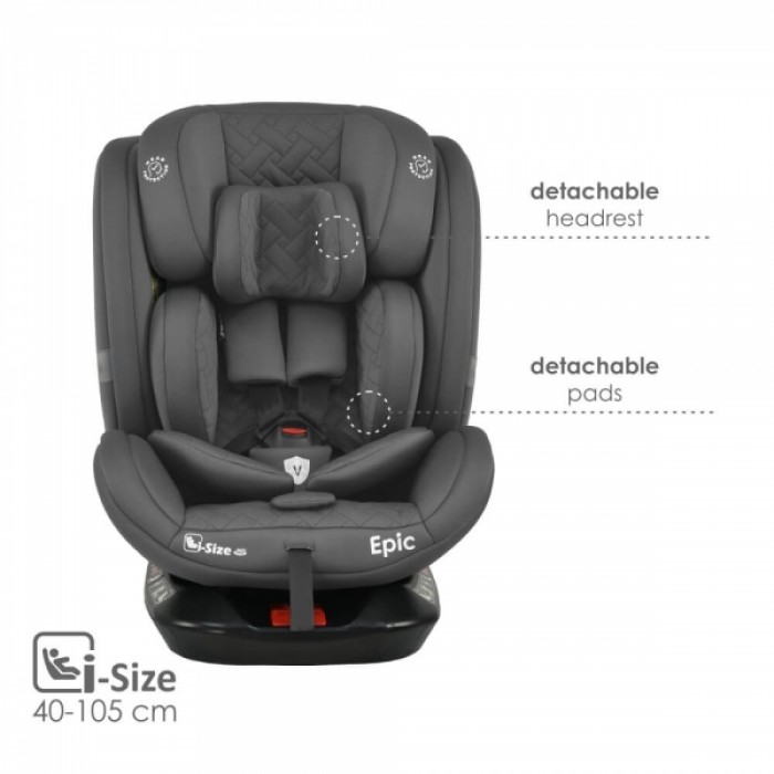 Κάθισμα Αυτοκινήτου Epic Isofix i-Size 360° Smoked Grey