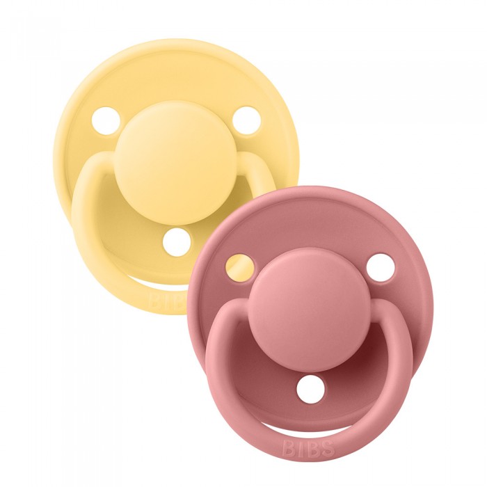 Πιπίλα Bibs De Lux Silicone 2 Τεμ One Size Pale Butter/Dusty Pink