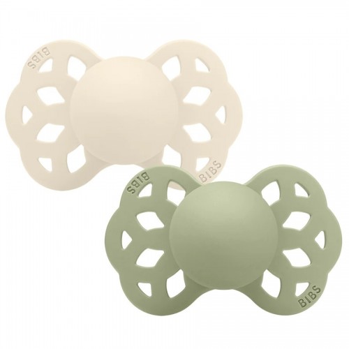 Πιπίλα Bibs Infinity 2 Τεμ Silicone Anatomical Ivory/Sage 6-18M