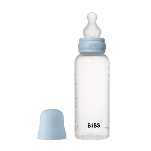 Plastic Bottle Bibs Silicone 270ml Medium Flow Baby Blue