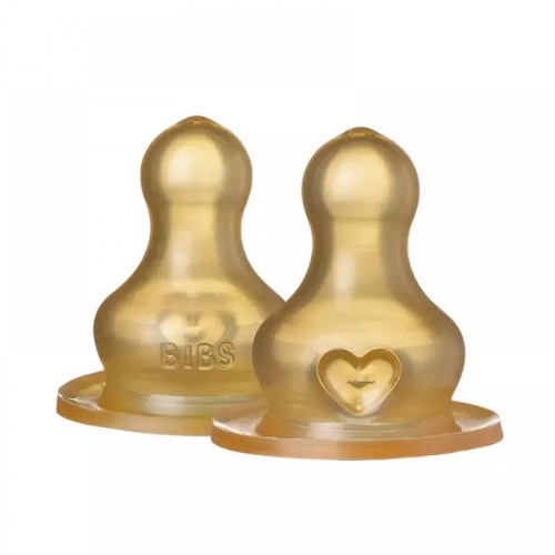 Nipples Bibs 2Pcs For Bottles Round Latex Medium Flow