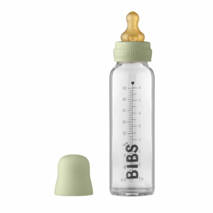 Glass Bottle Bibs 225ML Latex Sage