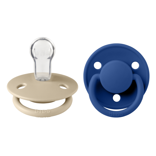 Pacifier Bibs De Lux Silicone One Size 2 Pcs Vanilla/Cornflower