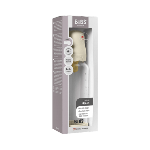 Γυάλινο Μπιμπερό Bibs Boheme Στρογγυλή Θηλή Latex 240Ml Ivory