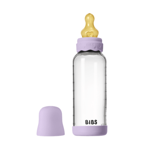 Γυάλινο Μπιμπερό Bibs Boheme Στρογγυλή Θηλή Latex 240Ml Violet Sky
