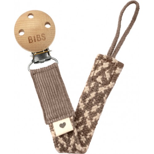 Bibs Pacifier Clip Dark Oak/Vanilla