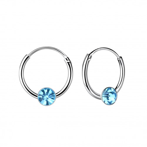 Round Crystal Hoop Earrings – Aqua Bohemica 4mm