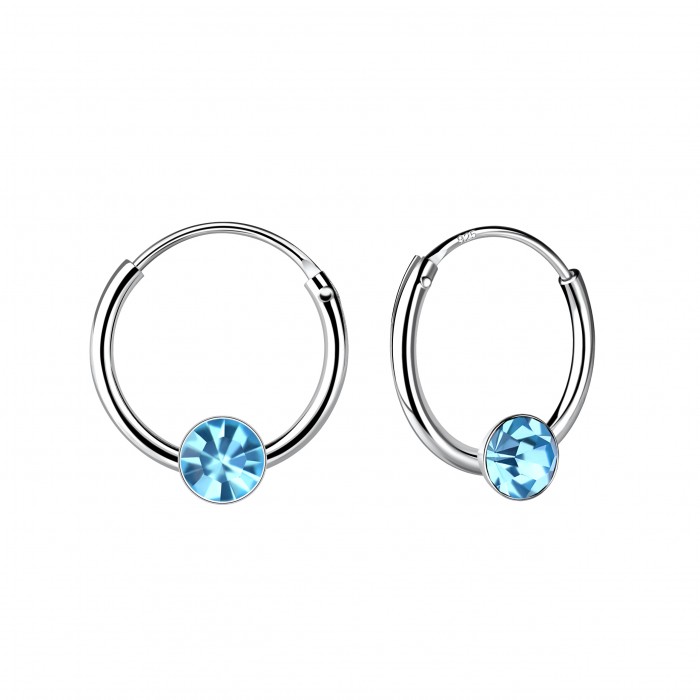 Round Crystal Hoop Earrings – Aqua Bohemica 4mm