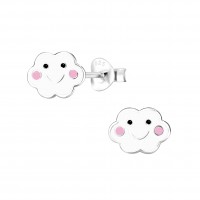 Silver Cloud Stud Earrings
