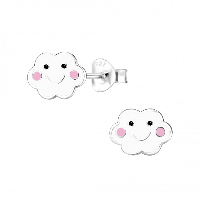 Silver Cloud Stud Earrings