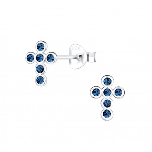 Silver Cross Stud Earrings