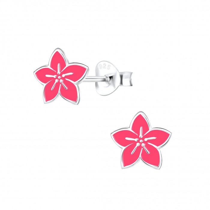 Silver Flower Stud Earrings