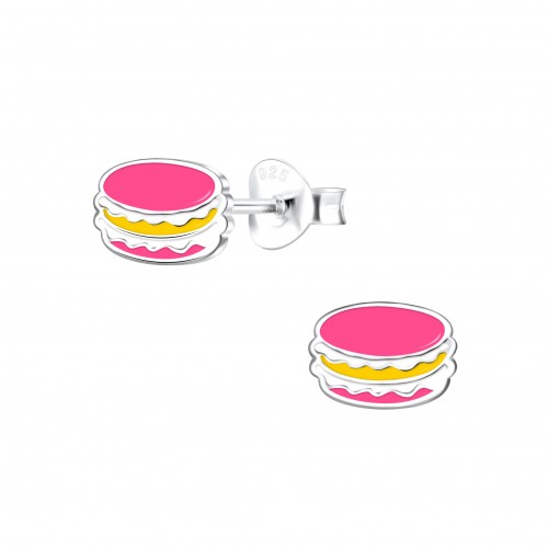Silver Macaron Stud Earrings