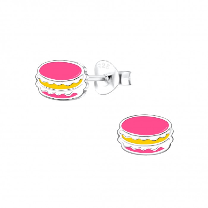 Silver Macaron Stud Earrings