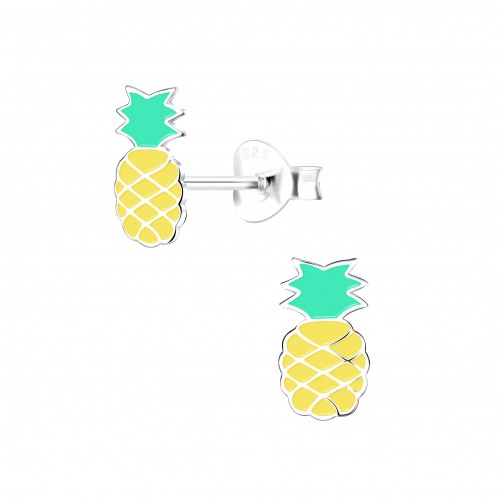 Silver Pineapple Stud Earrings