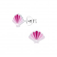 Silver Shell Stud Earrings