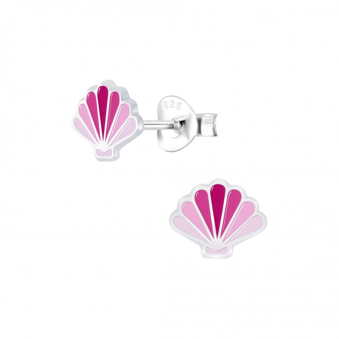 Silver Shell Stud Earrings