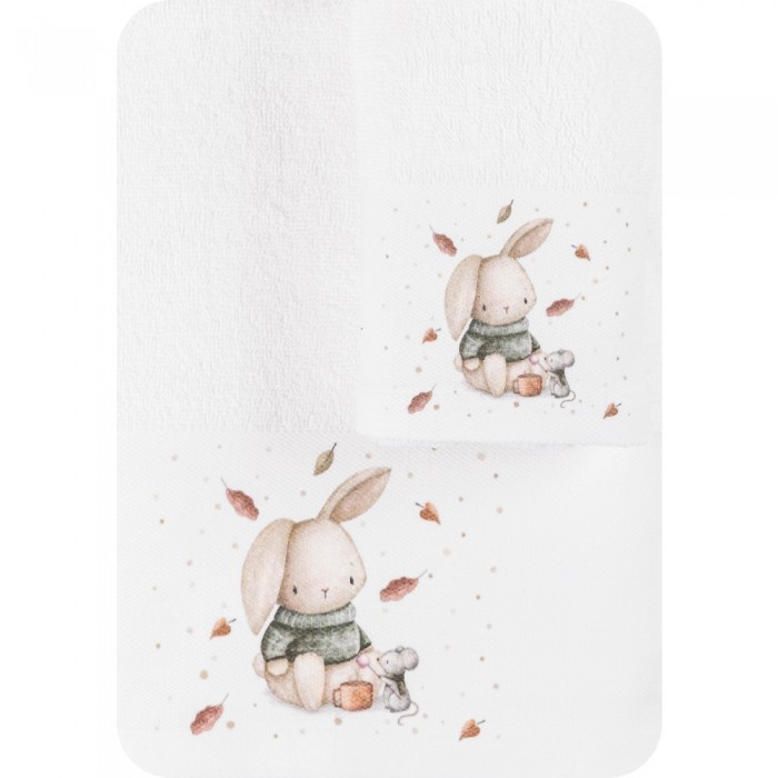 Towels Set 2PCS Bunny In 2 Colors