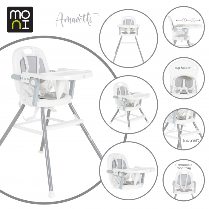 High Chair 3 in 1 Amaretti Grey