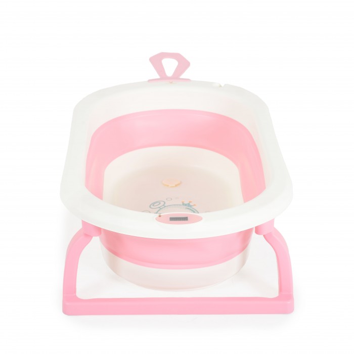 Foldable Bathtub With Digital Thermometer Terra Pink