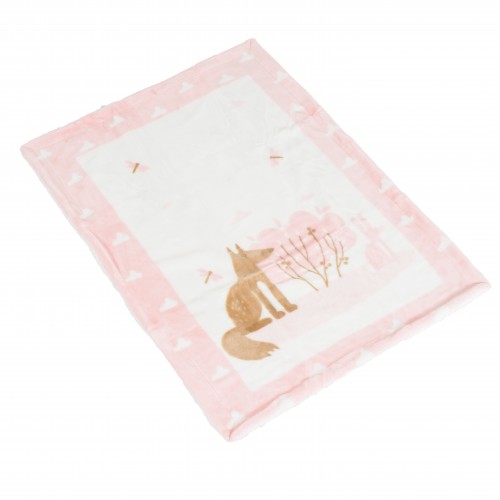 Baby Blanket With Sherpa 80x110cm Little Friends Pink